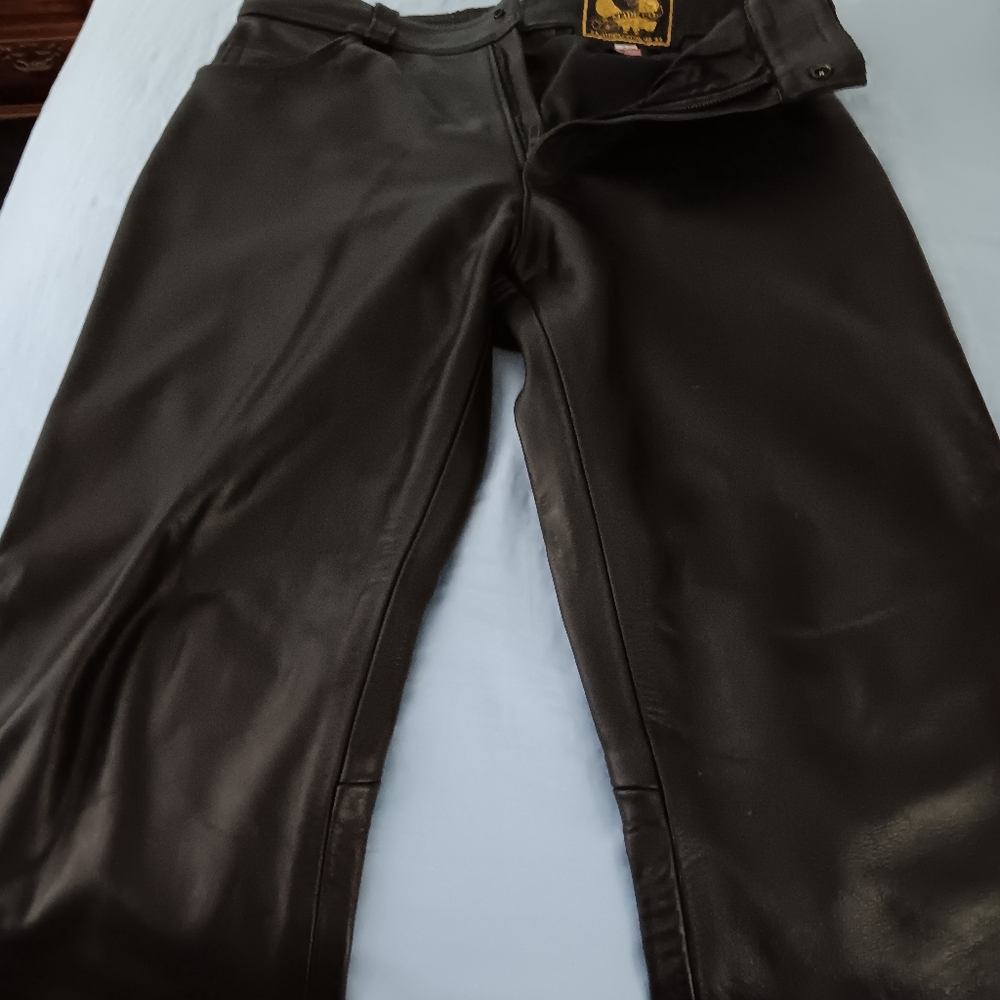 US Made mens black leather pants